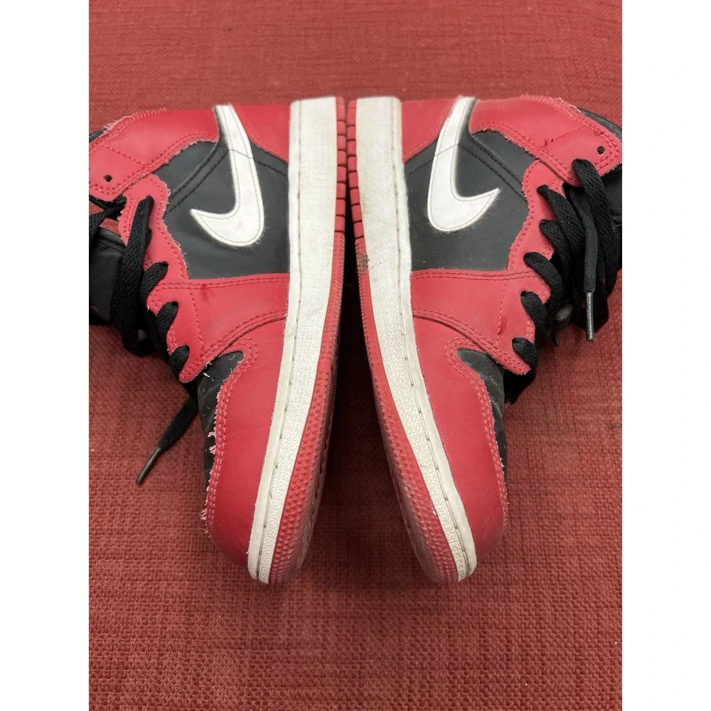 Nike Air Jordan‎ 1 Mid Shoes Black Gym Red White DQ8423-061 Youth 4.5